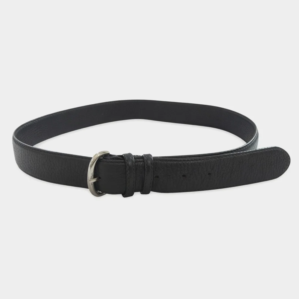 Cole Haan Women's Dark Brown Leather Belt Silver Buckle Size S VG